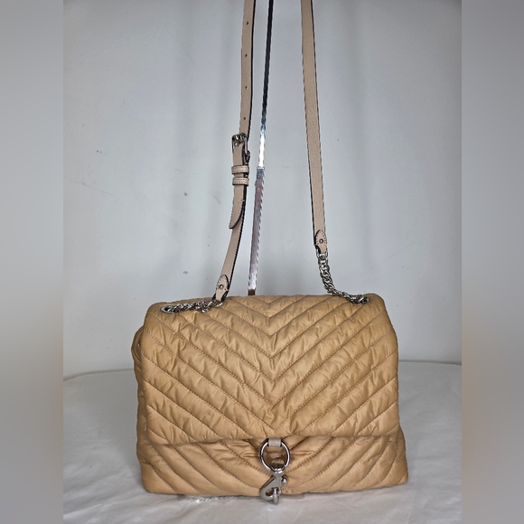 Rebecca Minkoff Handbags - Rebecca Minkoff Elegant Nylon Beige Quilted Shoulder Bag